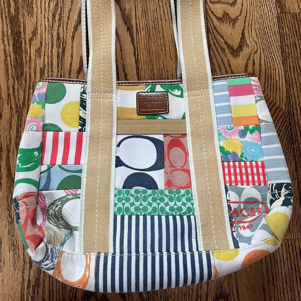 Y2k summer coach rainbow patchwork